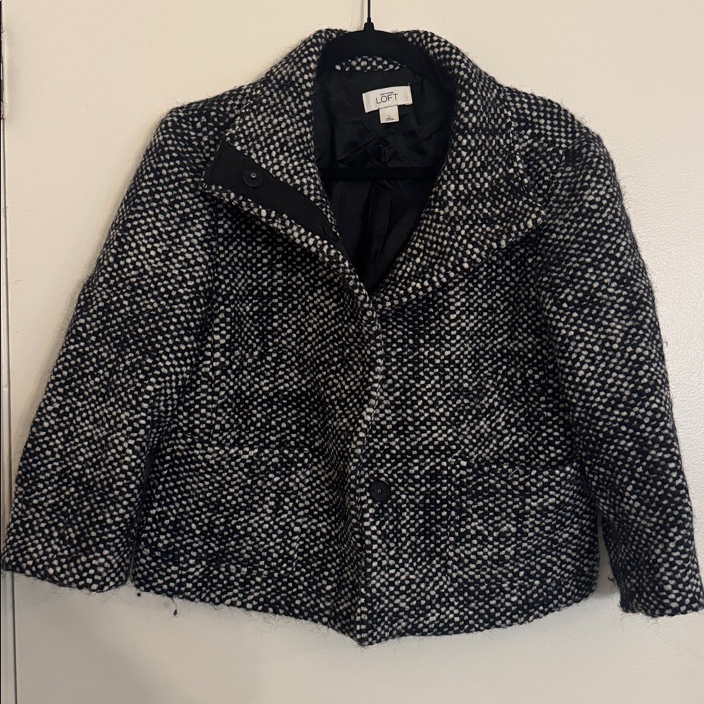 LOFT Monochrome Tweed Jacket